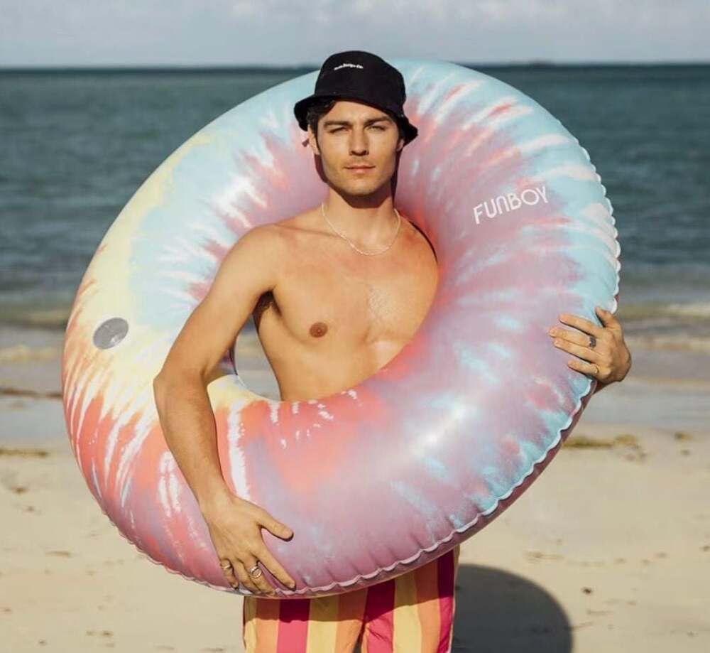 FUNBOY Inflatable Tie Dye Tube Float, Donut Style Pool, Luxury Raft for Summer P